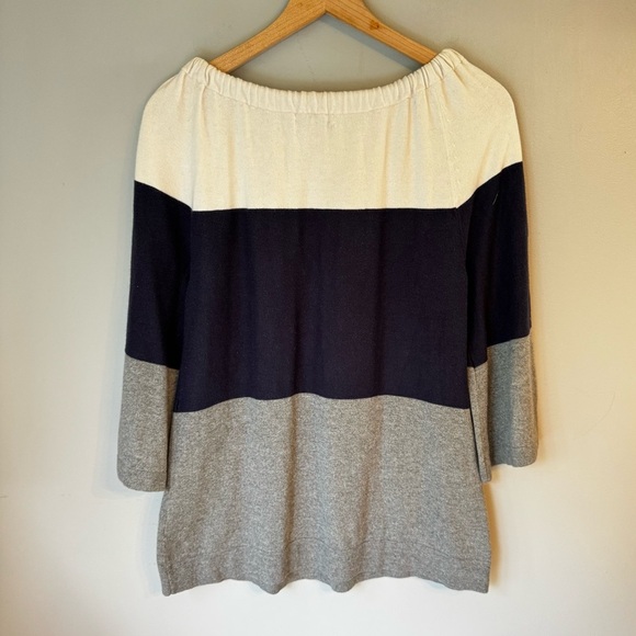 Banana Republic Colorblock Drawstring Collar Oversized Sweatshirt Tunic Sz M - Picture 2 of 8